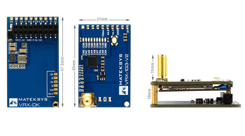 Відео приймач Matek VRX-1G3 V2 1.2/1.3GHz 112_T фото